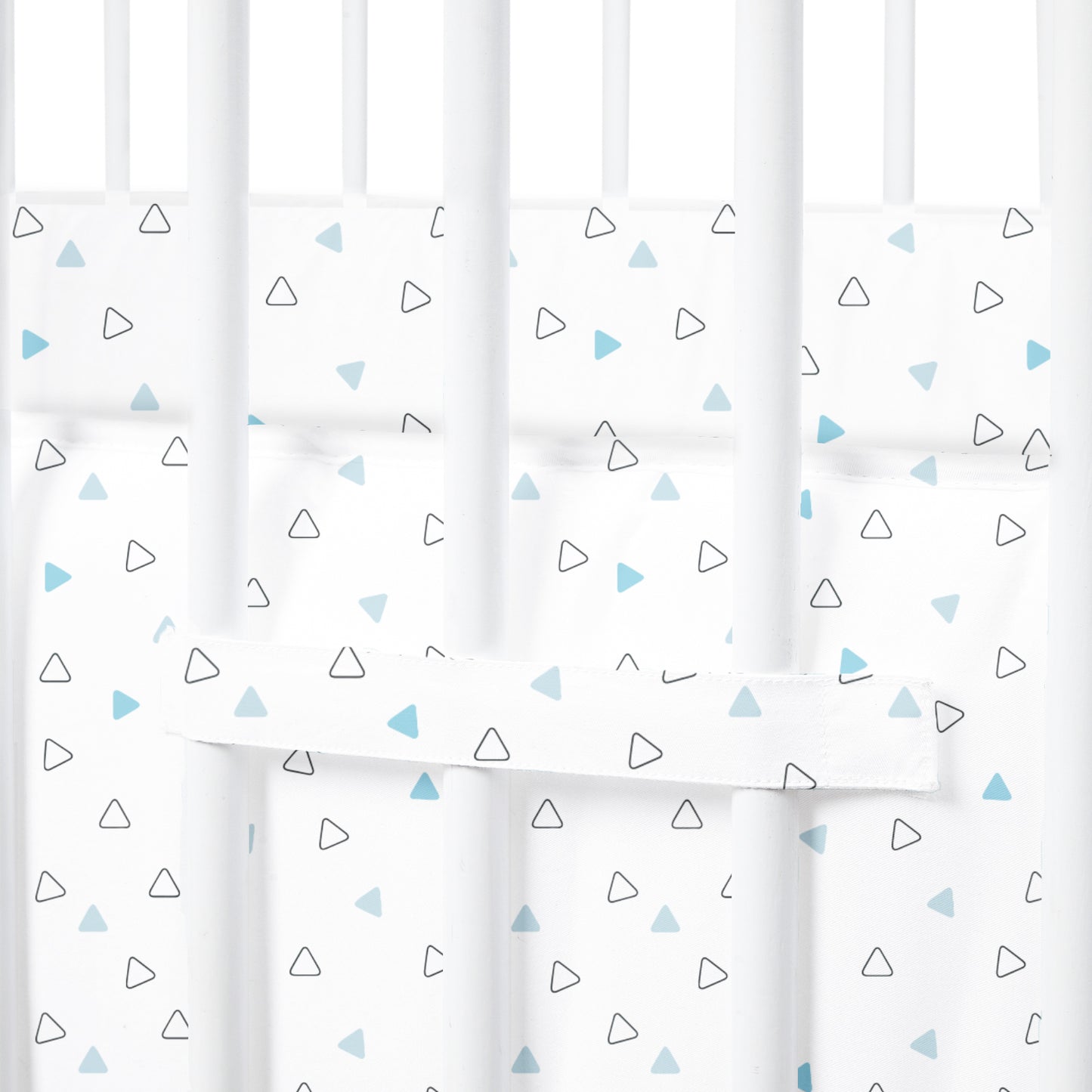 Twill Blue Triangle Cot Bumper