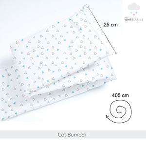 Twill Blue Triangle Cot Bumper