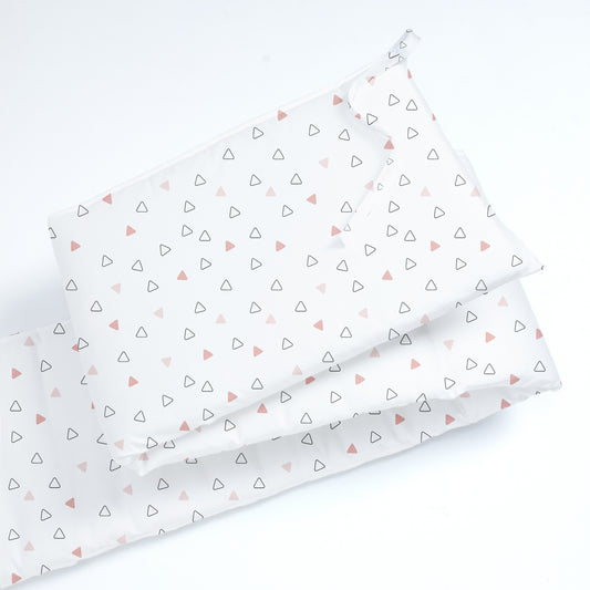 Twill Pink Triangle Cot Bumper