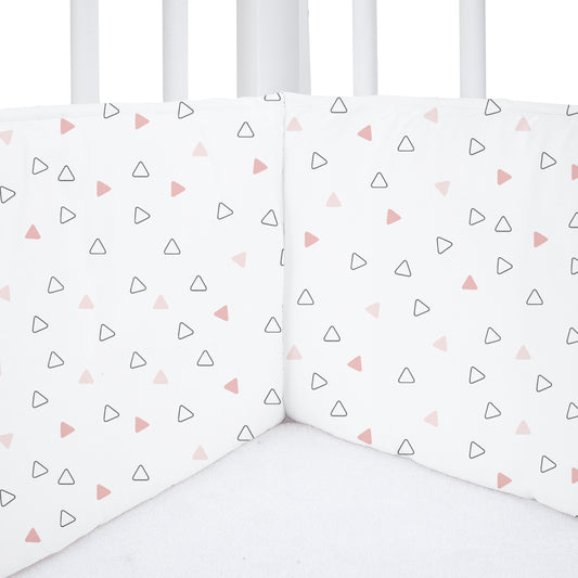 Twill Pink Triangle Cot Bumper