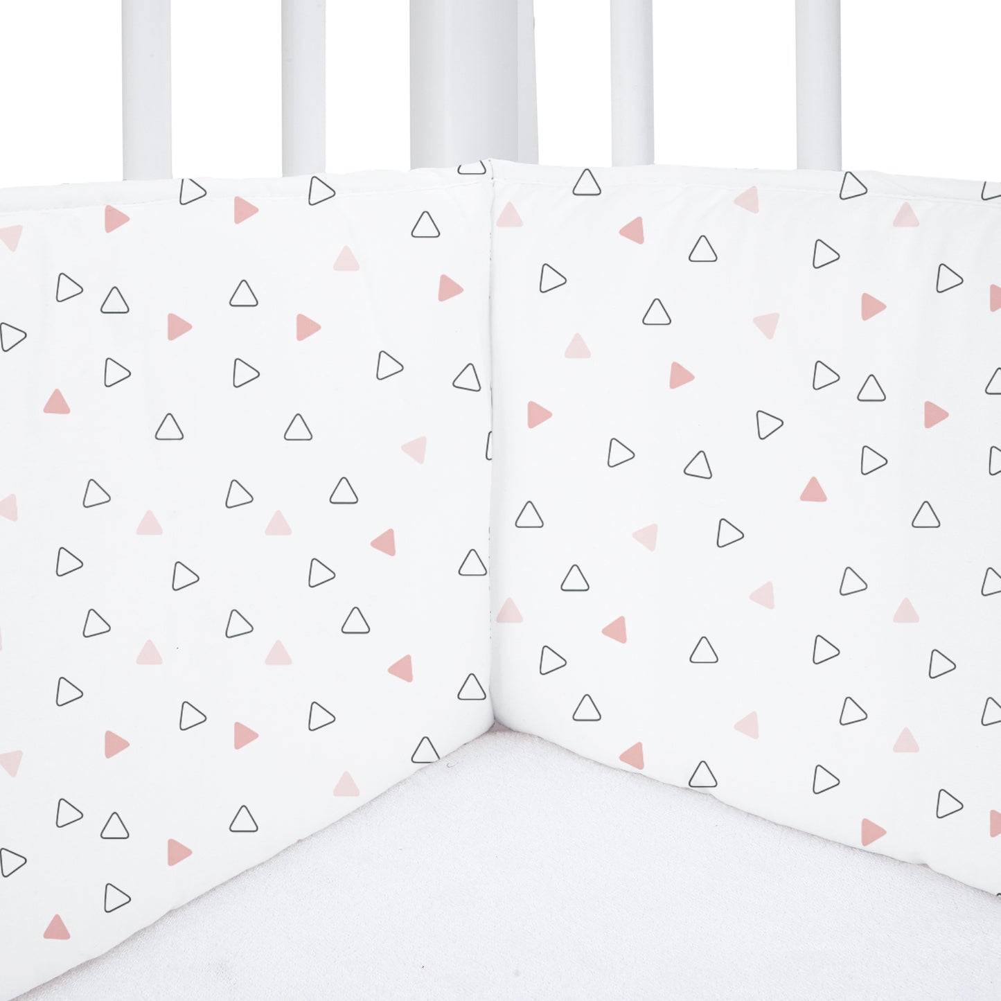 Twill Pink Triangle Cot Bumper