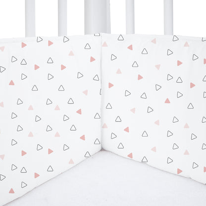 Twill Pink Triangle Cot Bumper