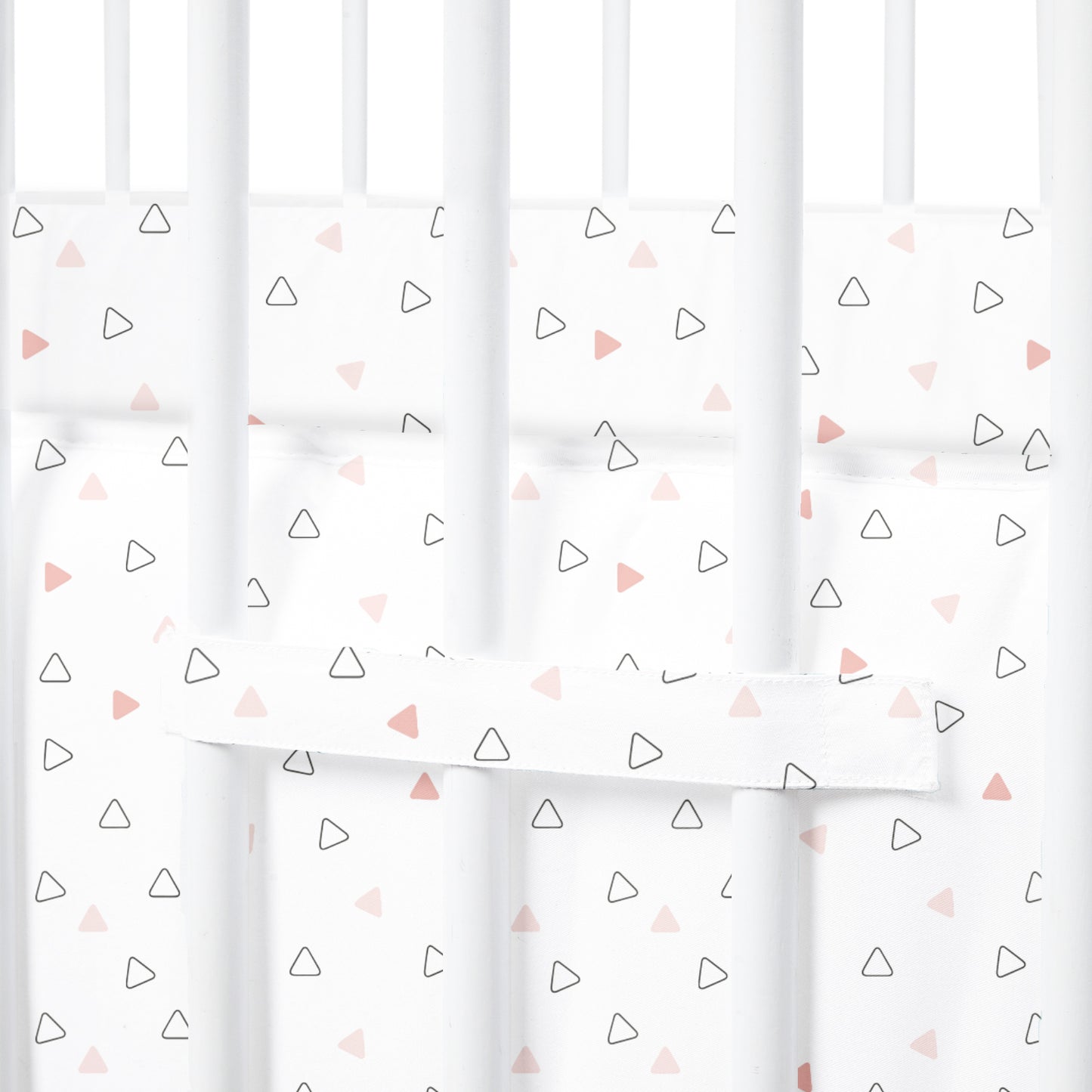 Twill Pink Triangle Cot Bumper
