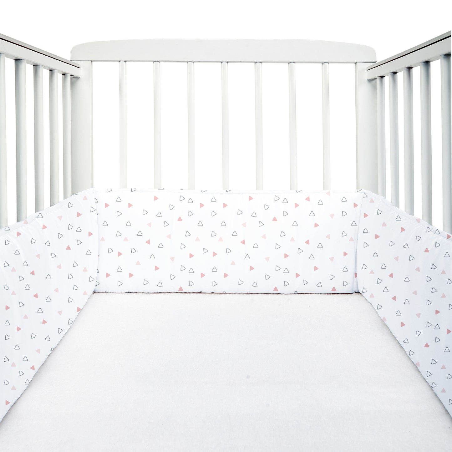 Twill Pink Triangle Cot Bumper