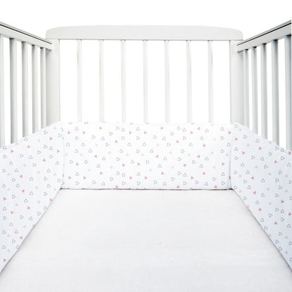 Twill Pink Triangle Cot Bumper