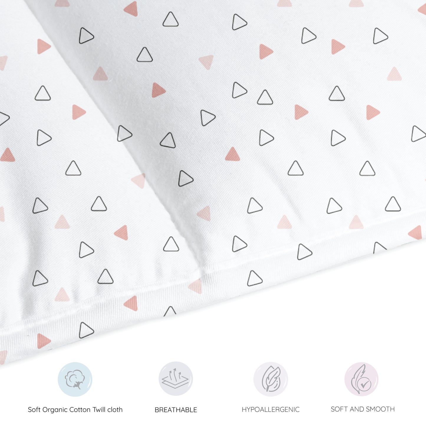 Twill Pink Triangle Cot Bumper