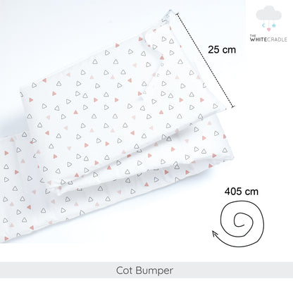Twill Pink Triangle Cot Bumper