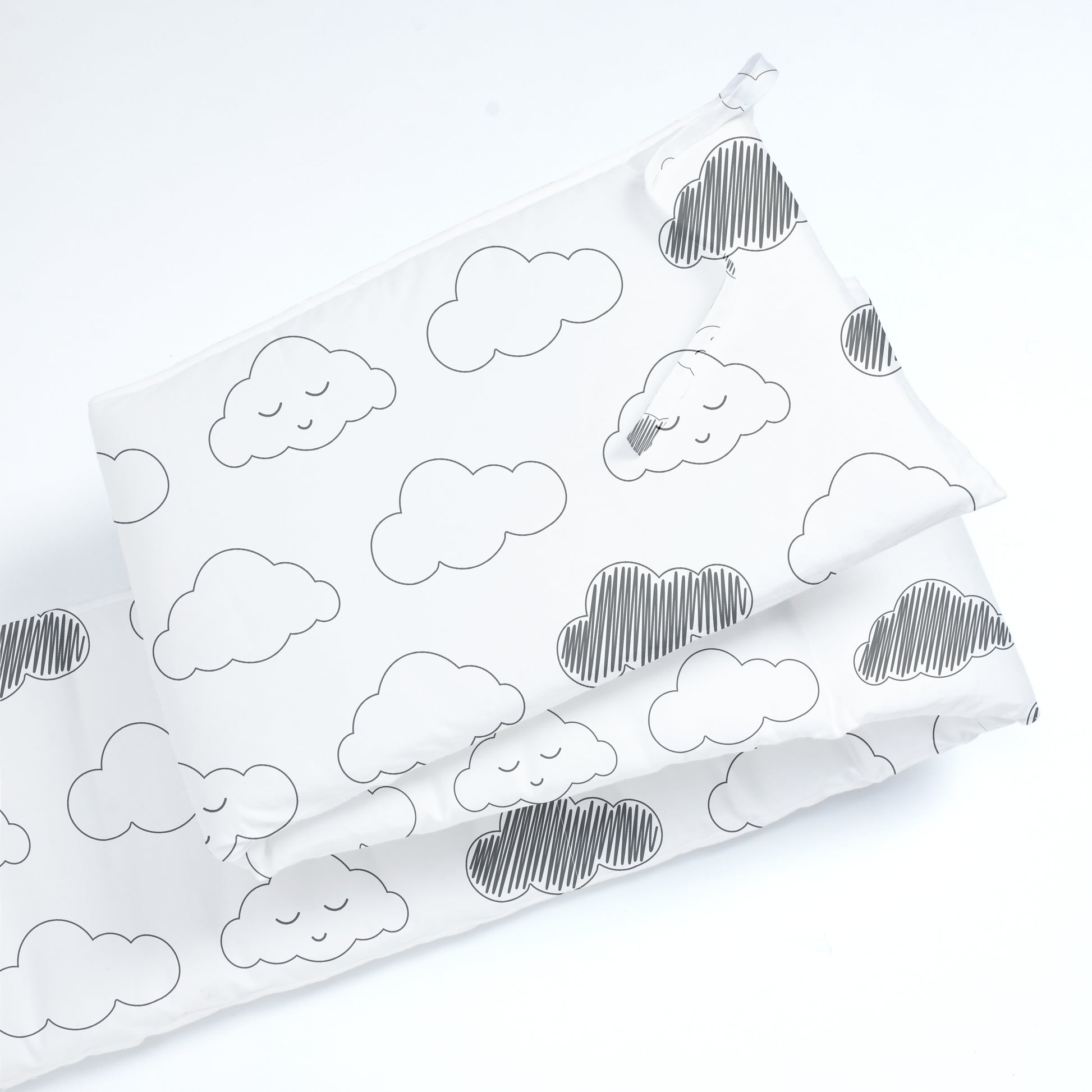 Grey Clouds Cot Bumper
