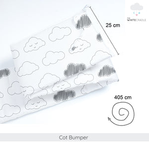 Grey Clouds Cot Bumper
