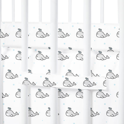 Grey Whale with Blue Dots Cot Bumper