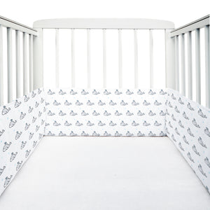 Grey Whale with Blue Dots Cot Bumper