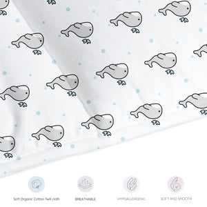 Grey Whale with Blue Dots Cot Bumper