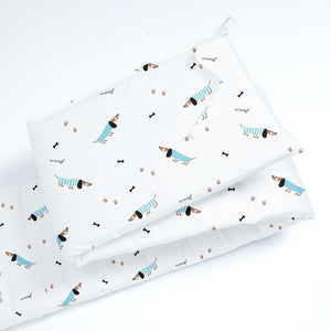 Blue Poodle Cot Bumper