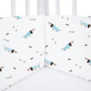 Blue Poodle Cot Bumper
