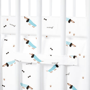 Blue Poodle Cot Bumper