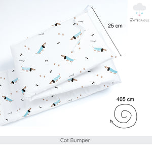 Blue Poodle Cot Bumper