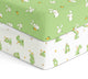White And Green Bunny Crib Sheets 2 Pcs