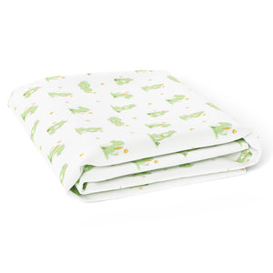 White And Green Bunny Crib Sheets 2 Pcs