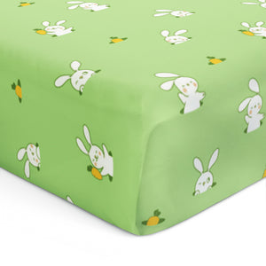 Green Bunny Crib Sheets 1 Pcs