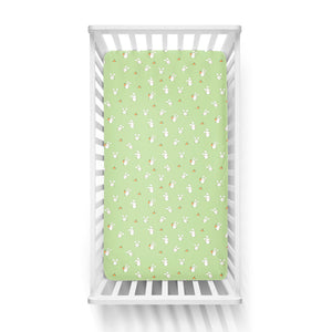 Green Bunny Crib Sheets 1 Pcs
