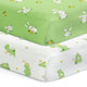 White And Green Bunny Crib Sheets 2 Pcs