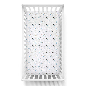 Blue Hearts & Blue Poodle Crib Sheets 1 Pcs
