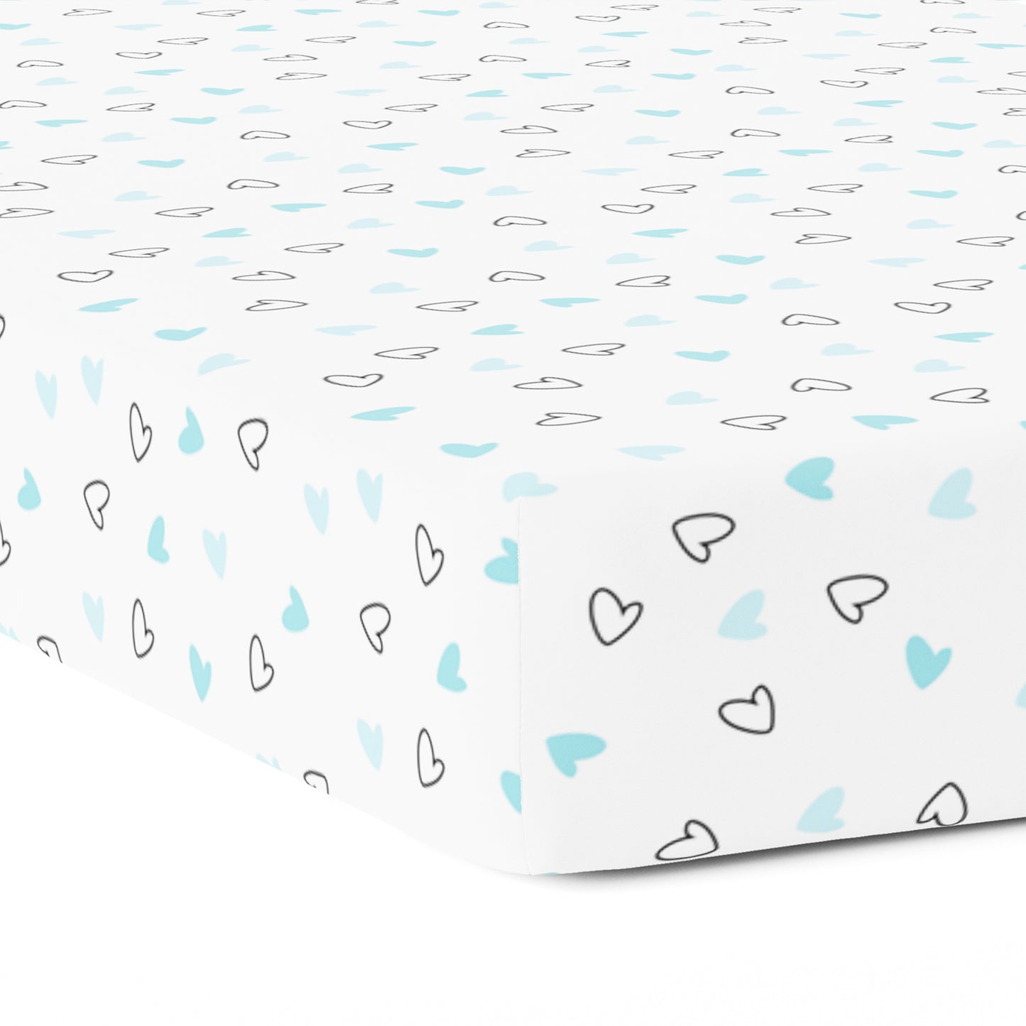 Blue Hearts Crib Sheets 1 Pcs