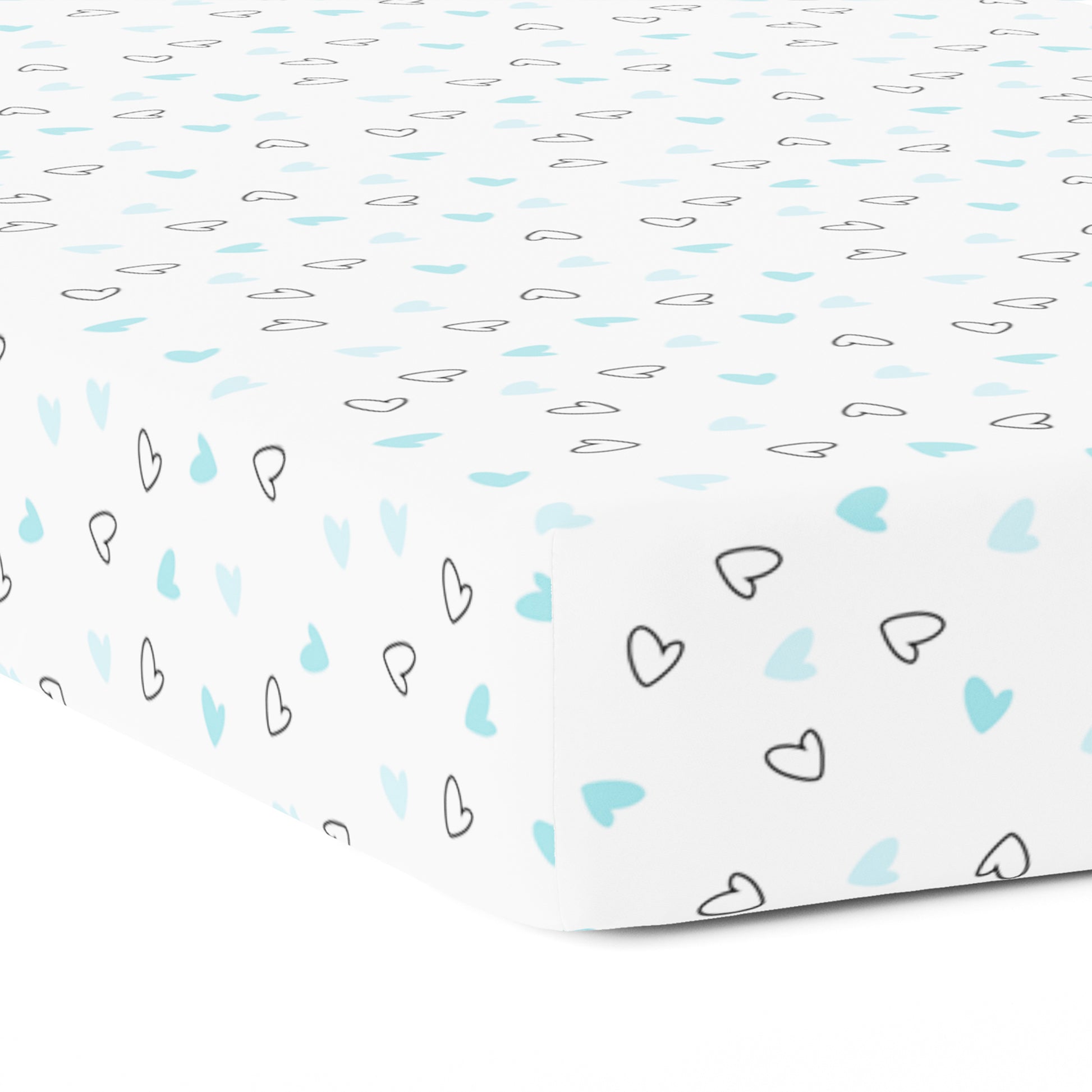 Blue Hearts Crib Sheets 1 Pcs