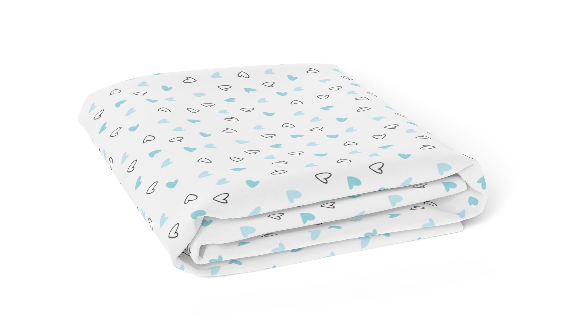 Blue Hearts Crib Sheets 1 Pcs
