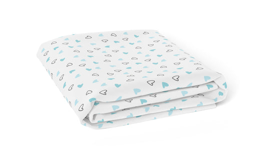Blue Hearts Crib Sheets 1 Pcs