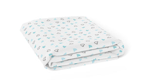 Blue Hearts Crib Sheets 1 Pcs