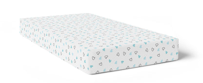 Blue Hearts Crib Sheets 1 Pcs