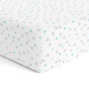 Blue Triangles Crib Sheets 1 Pcs