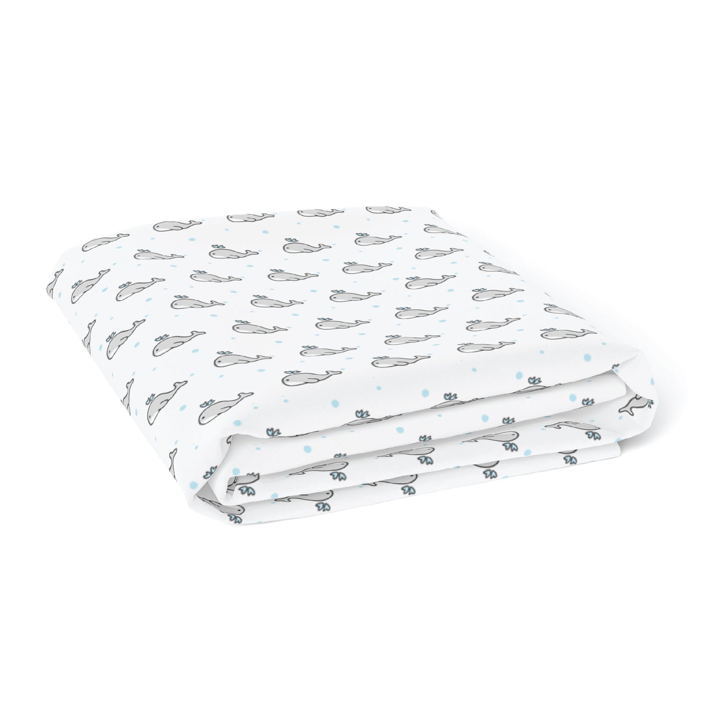 Grey Whale with Blue Dots Crib Sheets 1 Pcs