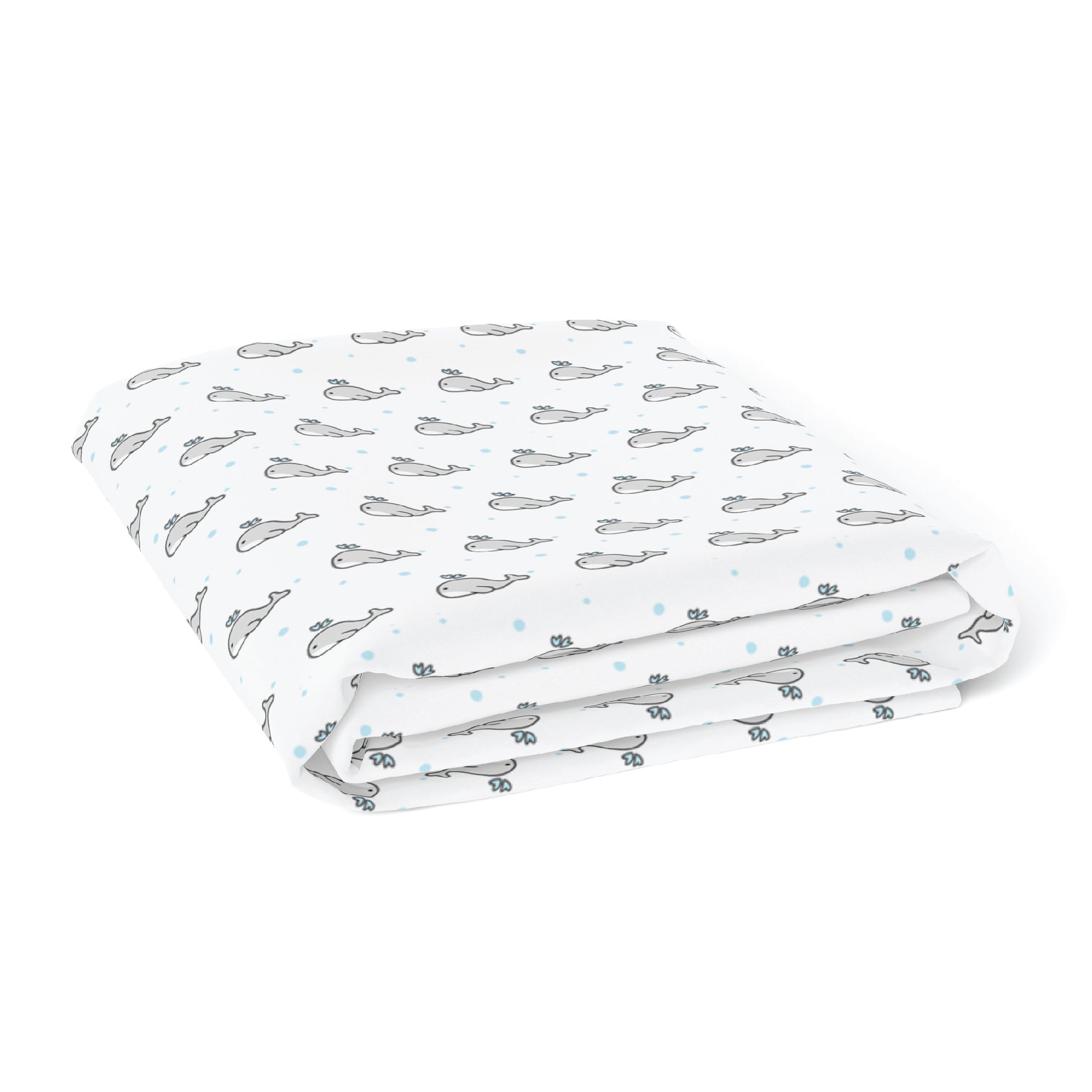 Grey Whale with Blue Dots Crib Sheets 1 Pcs