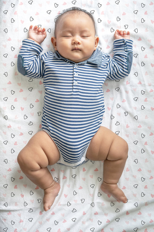 Pink Hearts Crib Sheets 1 Pcs