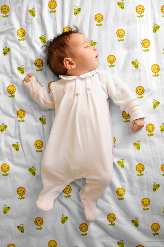 Giraffe and Flower Crib Sheets 2 Pcs