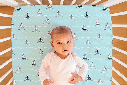 Yacht Blotch Crib Sheets 1 Pcs