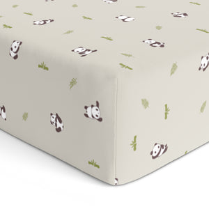 Grey Panda Crib Sheets 1 Pcs