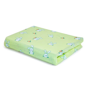 White and Green Rabbit Crib Sheets 2 Pcs