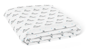 Grey Whale with Blue Dots Crib Sheets 1 Pcs