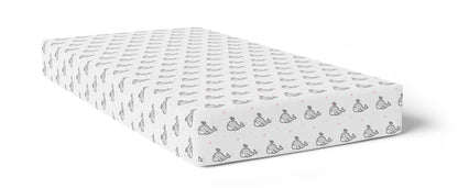 Grey Whale with Pink Dots Crib Sheets 1 Pcs