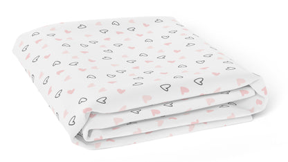 Pink Hearts Crib Sheets 1 Pcs