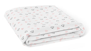 Pink Hearts Crib Sheets 1 Pcs