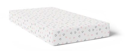 Pink Hearts Crib Sheets 1 Pcs