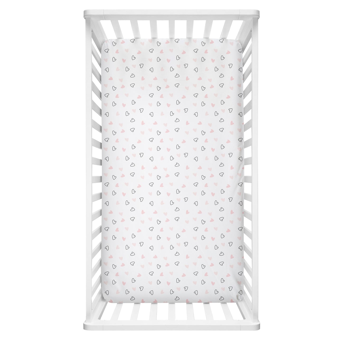 Pink Hearts Crib Sheets 1 Pcs