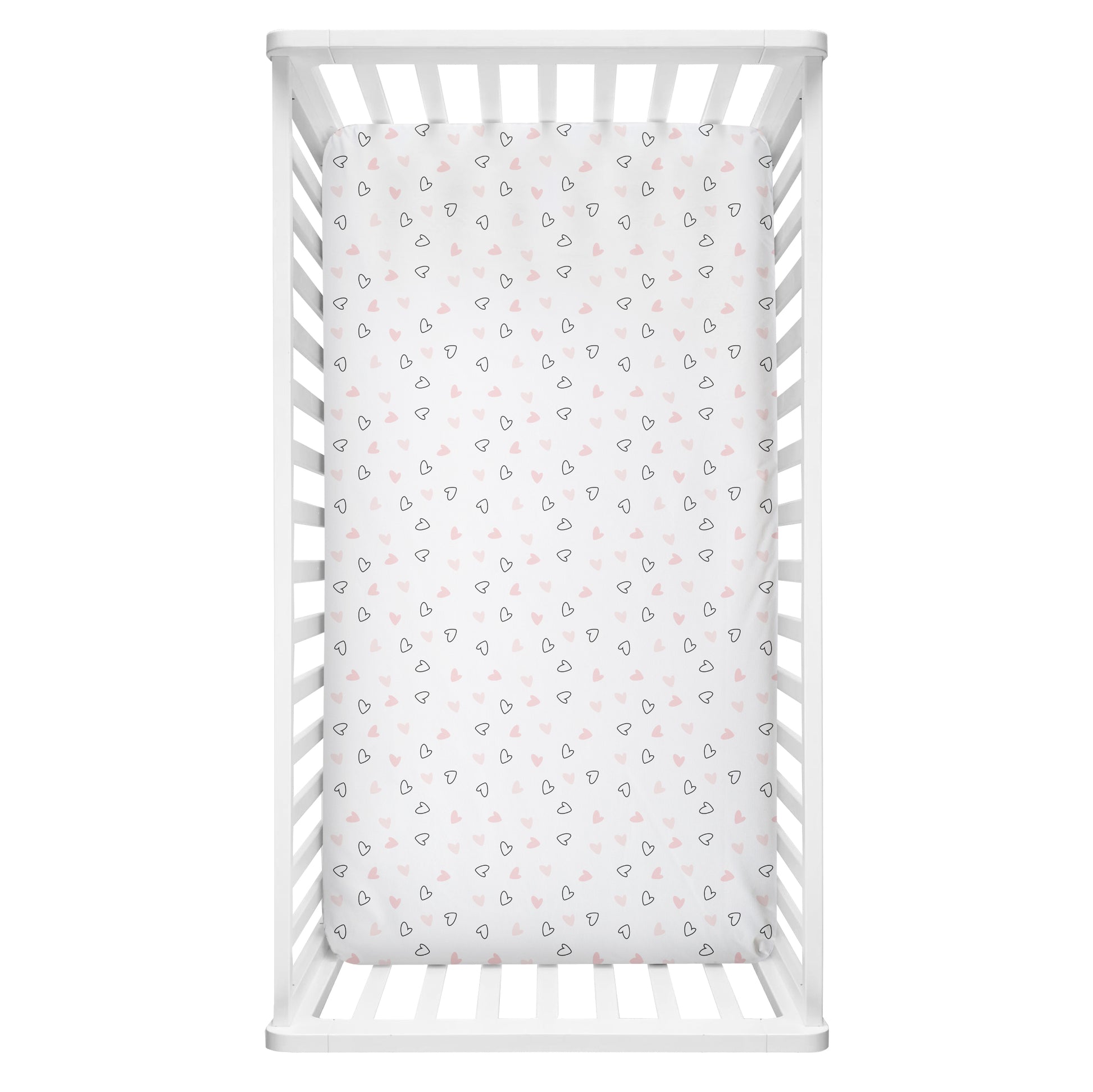 Pink Hearts Crib Sheets 1 Pcs