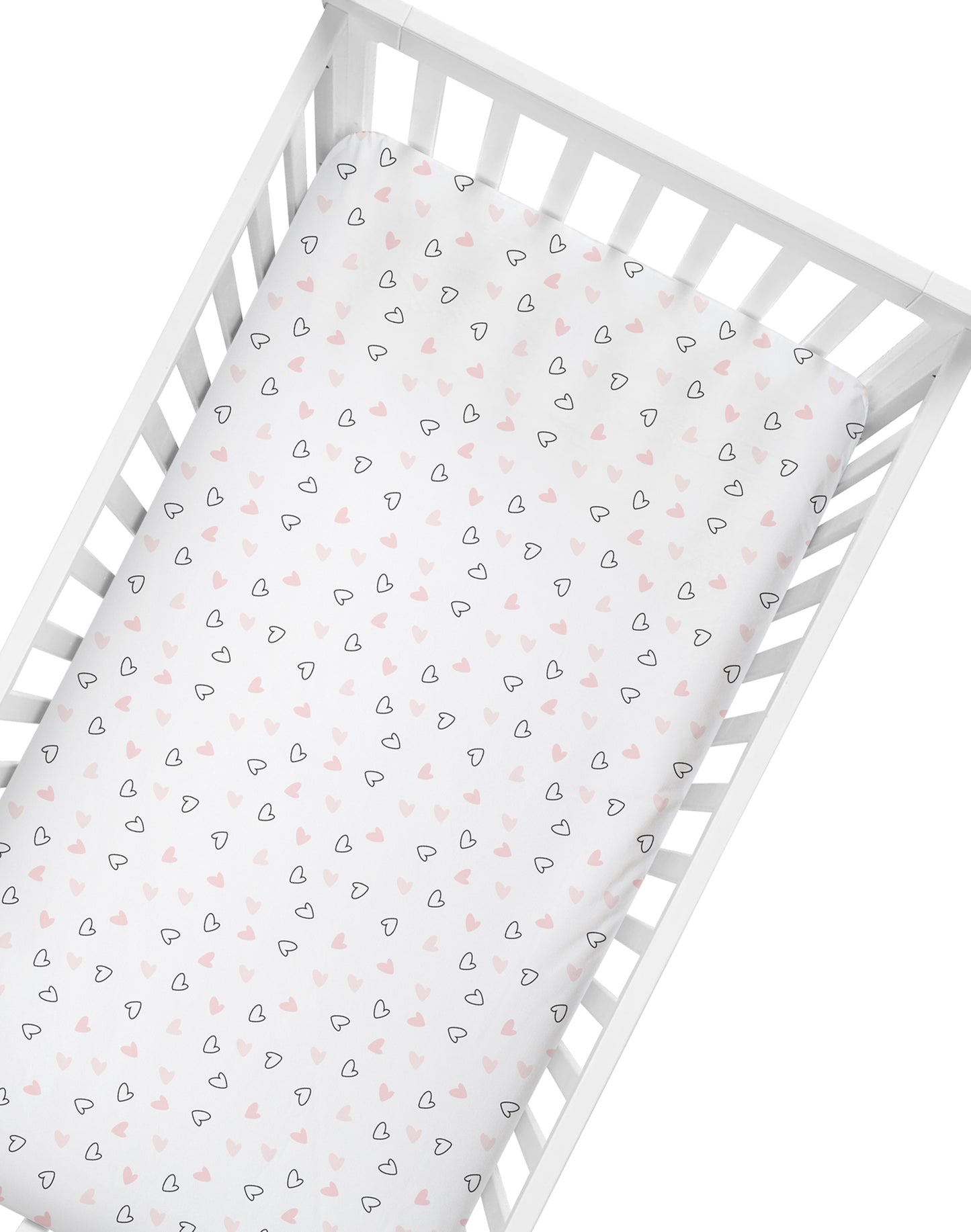 Pink Hearts Crib Sheets 1 Pcs