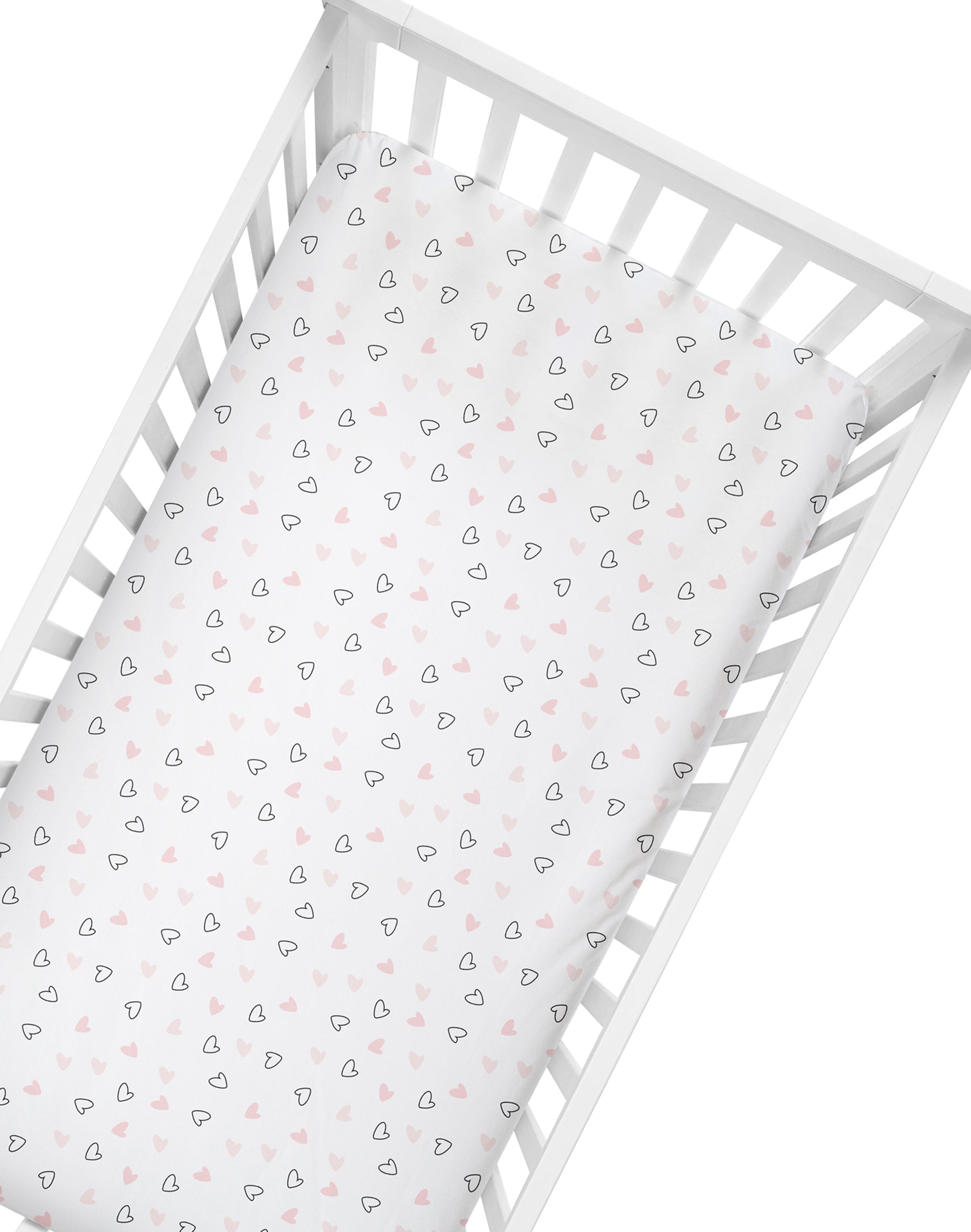 Pink Hearts Crib Sheets 1 Pcs