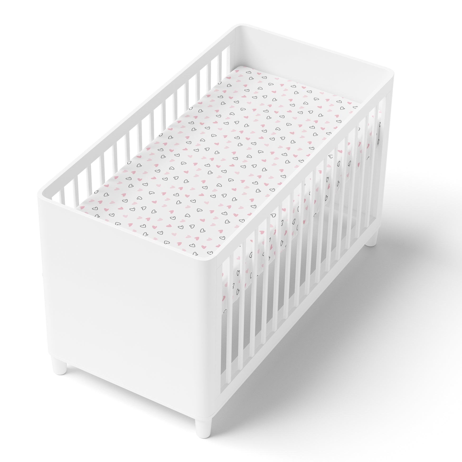 Pink Hearts Crib Sheets 1 Pcs